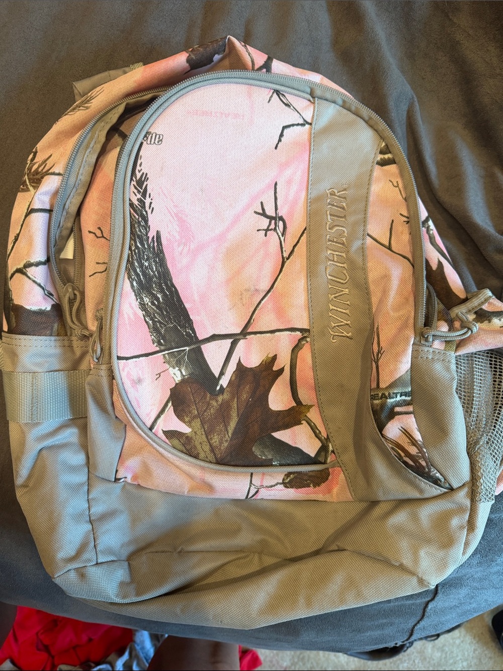 Realtree Pink Camo Kids Backpack with Tan Accents
